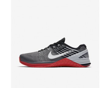 Nike zapatillas para hombre metcon dsx flyknit gris oscuro/rojo universitario/negro/blanco 852930-900