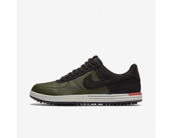Nike zapatillas para hombre lunar force 1 caqui militar/naranja máximo/hueso claro/negro 818726-472