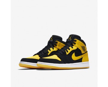 Nike zapatillas para hombre air jordan 1 mid egro/blanco/amarillo universitario 554724-158