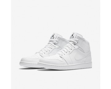Nike zapatillas para hombre air jordan 1 mid blanco/blanco/negro 554724-162