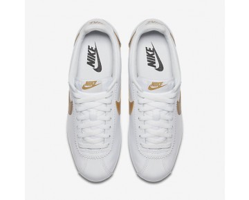 Nike zapatillas para mujer classic cortez leather blanco/oro metalizado 807471-1008