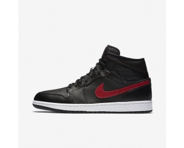 Nike zapatillas para hombre air jordan 1 mid negro/rojo team/blanco/rojo team 554724-157