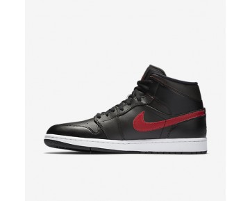 Nike zapatillas para hombre air jordan 1 mid negro/rojo team/blanco/rojo team 554724-157