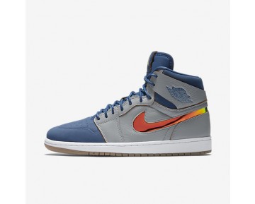 Nike zapatillas para hombre air jordan 1 retro gris lobo/azul francés/blanco/hoja oro 819176-164