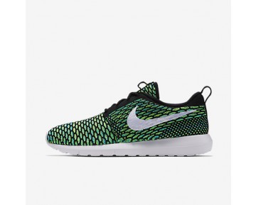 Nike zapatillas para hombre roshe flyknit negro/verde voltaje/voltio/blanco 677243-174
