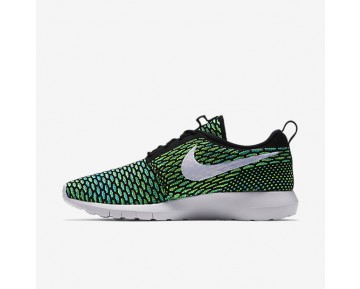 Nike zapatillas para hombre roshe flyknit negro/verde voltaje/voltio/blanco 677243-174