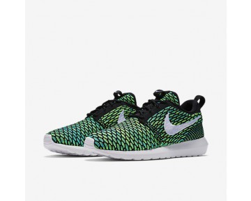 Nike zapatillas para hombre roshe flyknit negro/verde voltaje/voltio/blanco 677243-174