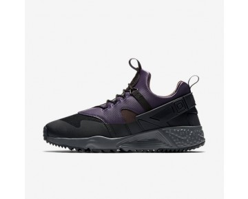 Nike zapatillas para hombre air huarache utility negro/morado dinastía/arcilla empolvado metálico/terreno de juego 806979-699